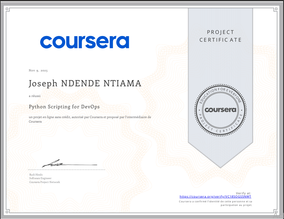 Certification Python Coursera